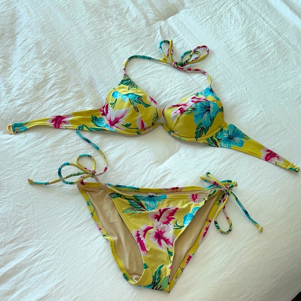 Victoria's Secret Yellow Floral Bikini